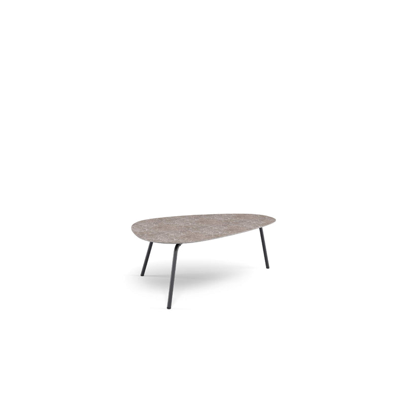 Large Low Coffee Table | Outdoor Aluminium and Stoneware Coffee Table | Luxury Italian Garden Furniture | High-End Outdoor Lounge Table | EMU Terramare