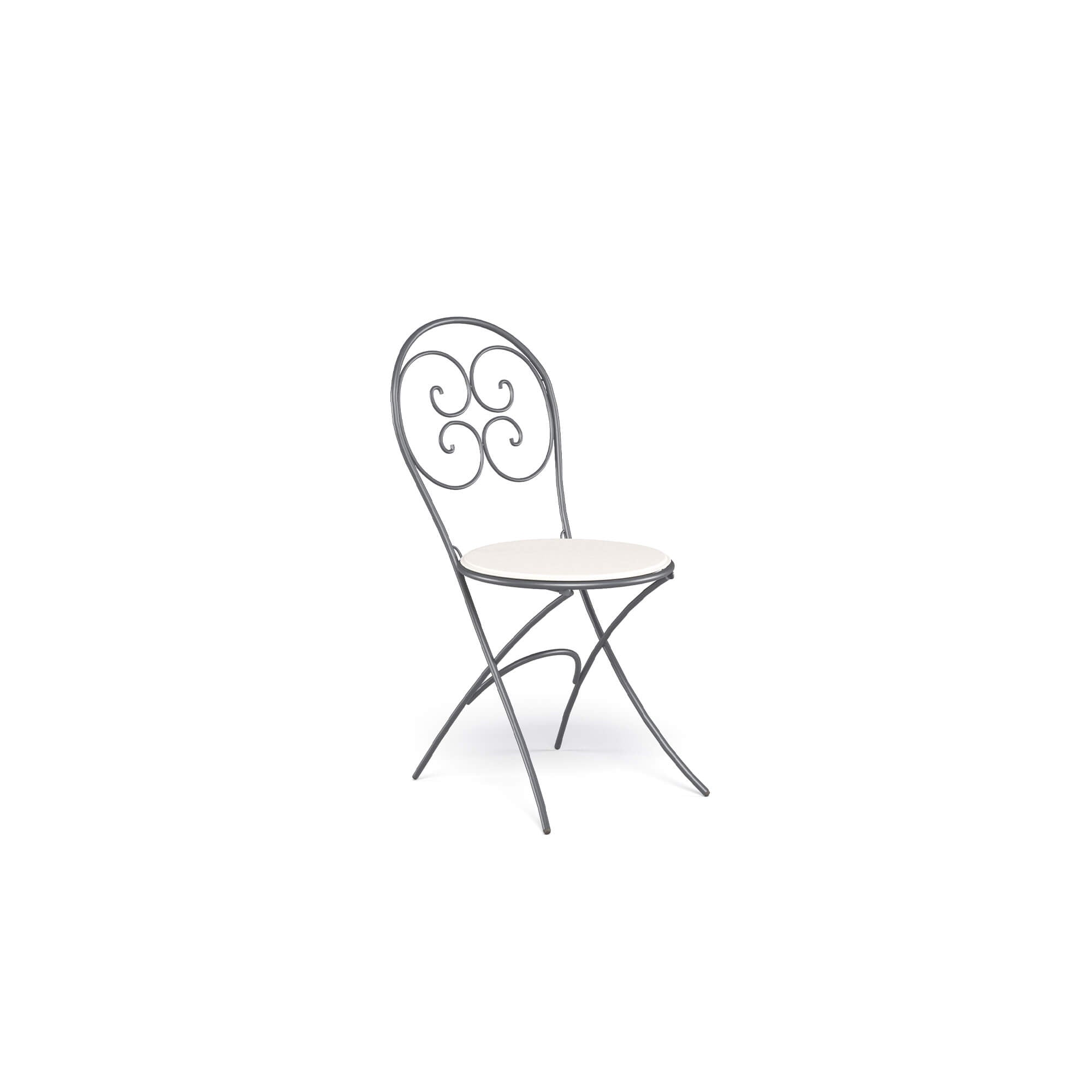 Luxury Foldable Metal Garden Chair with Cushion | High-End Outdoor Dining Seating | Classic French Bistro Chair | Durable Weather-Resistant Metal Chair | EMU Pigalle