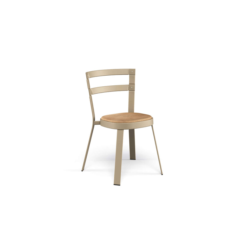 Luxury Metal Dining Chair with Teak Seat | High End Outdoor Dining Furniture | Luxury Garden Dining Set | Quality Metal and Teak Furniture | Designed for Outdoor Use | EMU Thor
