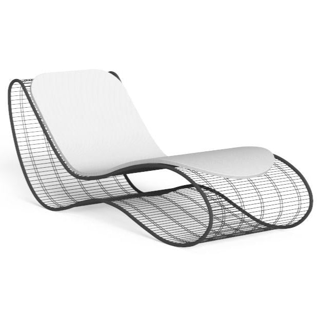 Luxury Metal Outdoor Sun Lounger | Sculptural Modern Garden Sunbed | Talenti Breez | Graphite