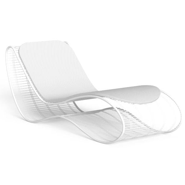 Luxury Metal Outdoor Sun Lounger | Sculptural Modern Garden Sunbed | Talenti Breez | White