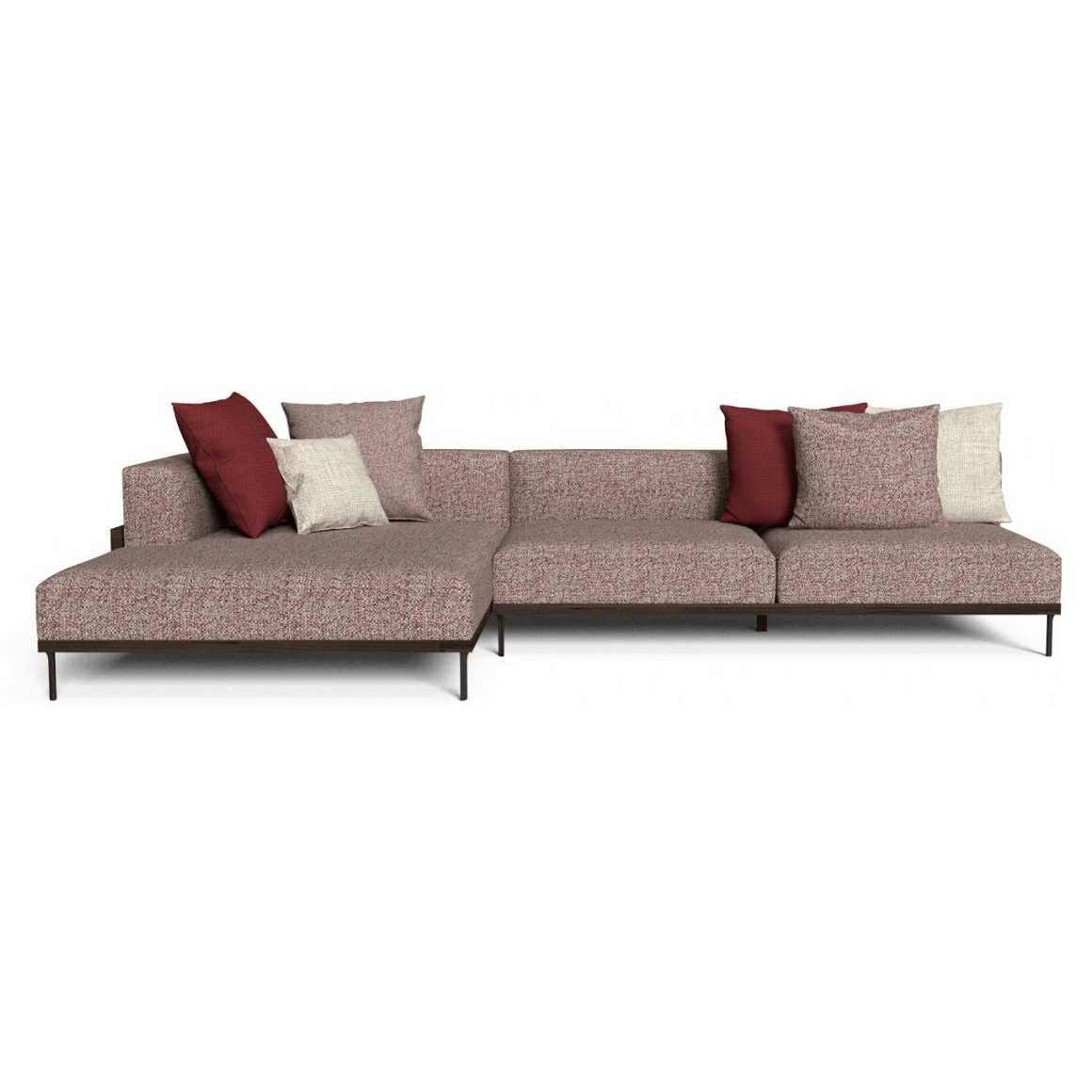 Luxury Modular Outdoor Sofa | Teak Frame | Weather-Resistant Fabric | High-End Garden Seating | Talenti CleoSoft | Red Beige White