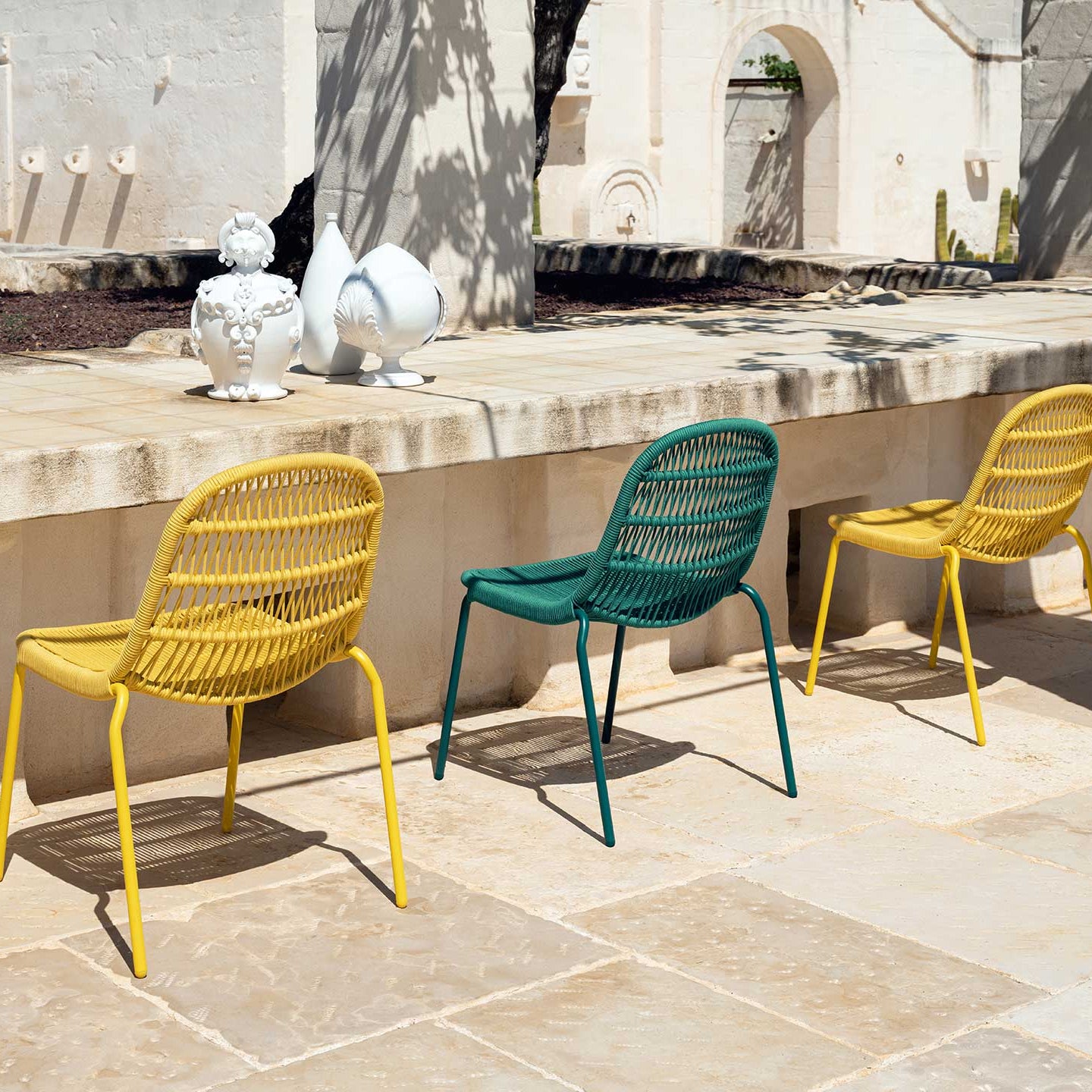 Luxury Outdoor Rope Dining Chairs | Contemporary Patio Seating with Woven Design Talenti Panama
