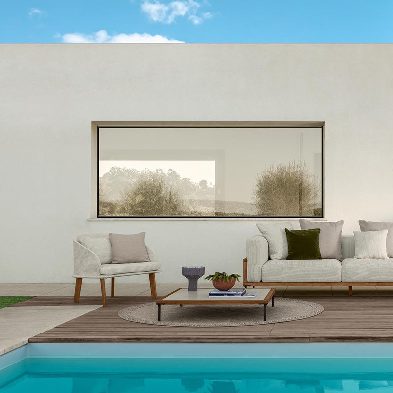 Luxury Outdoor Teak Lounge Chair | Modern Poolside Patio Seating | Elegant Outdoor Furniture | Talenti CleoSoft
