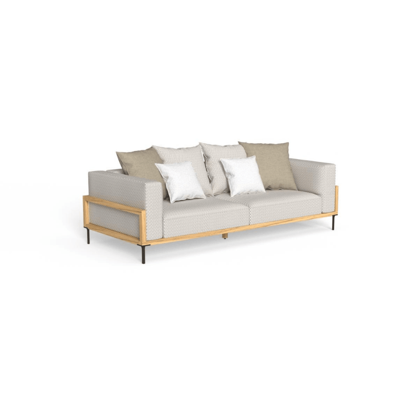 Luxury Outdoor Teak Three-Seater Sofa | Elegant Garden & Patio Seating | Premium Wooden Frame | Talenti CleoSoft