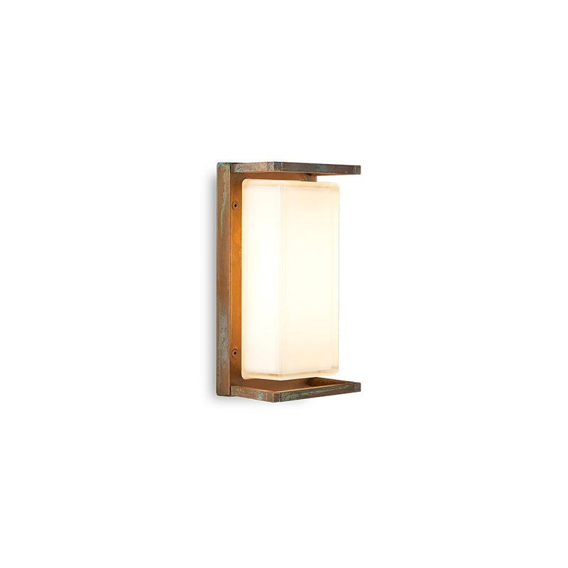 Luxury Rectangular Aged Brass Wall Light | High-End Outdoor Wall Sconce | Elegant Metal Wall Lamp | Designed and Made in Italy