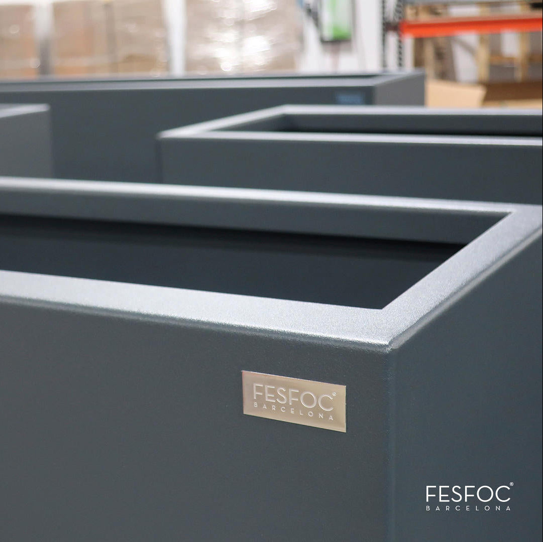 Luxury Rectangular Outdoor Planter | Modern Steel Garden Planter | High-End Weatherproof Planter | Fesfoc Wall