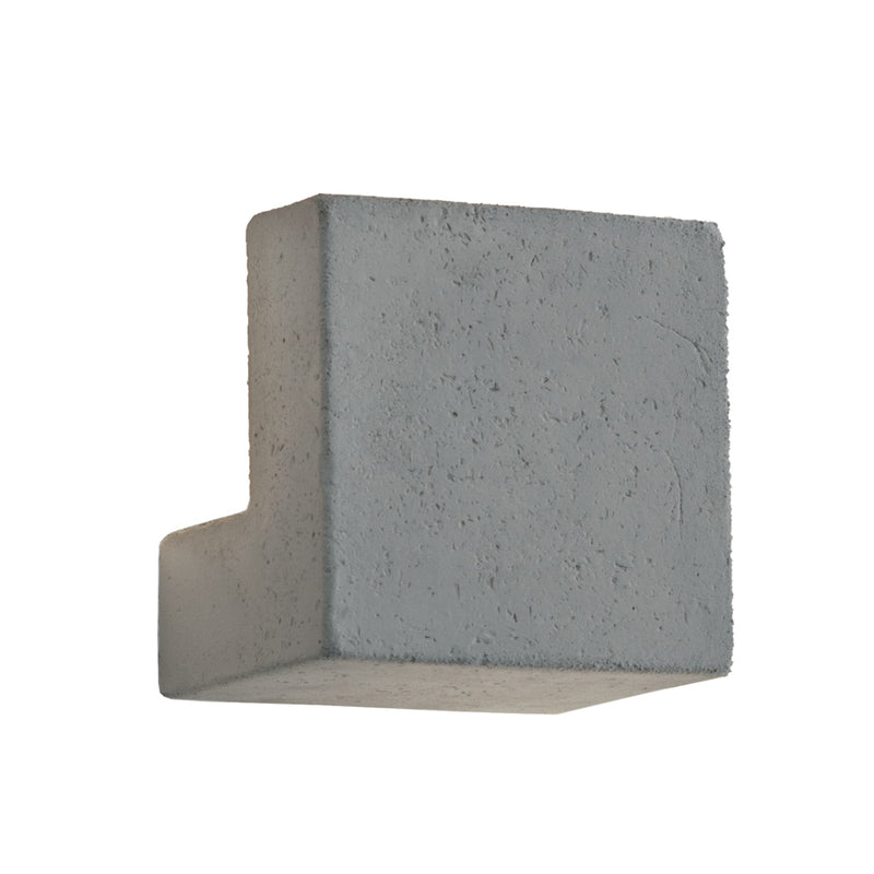 Square Terracotta Garden Wall Light | simple modern clay wall sconce | grey | LED | Toscot Edge