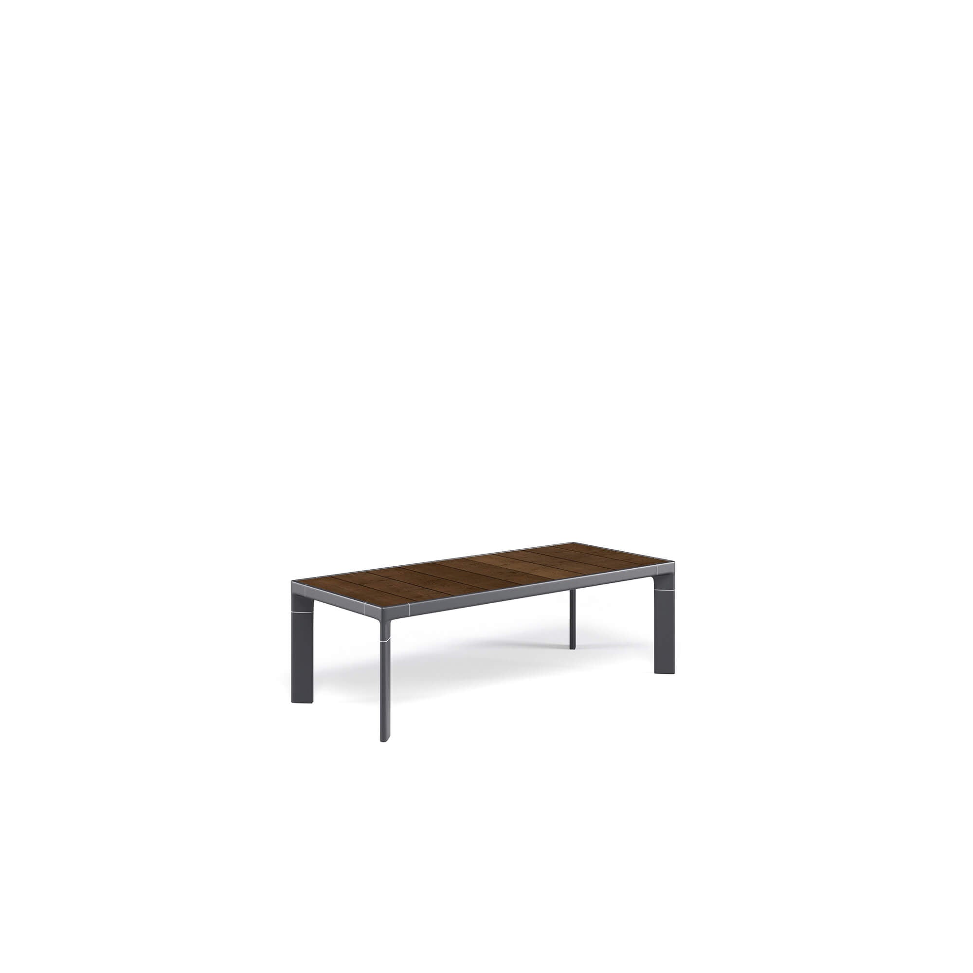 Modern Outdoor Coffee Table with Wood-Like Surface | Luxury Aluminium Garden Side Table | EMU Tami
