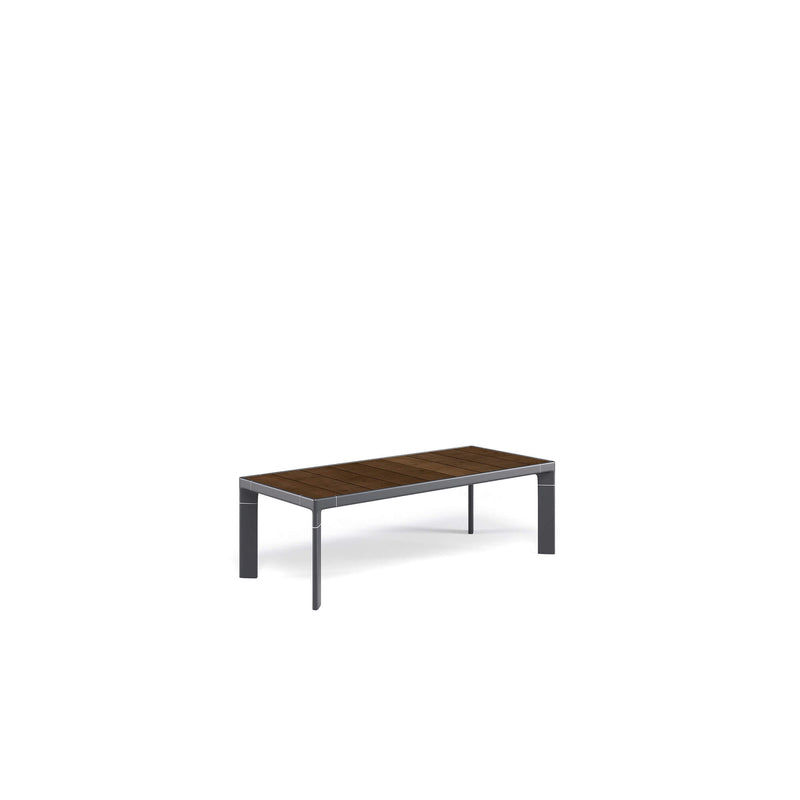 Modern Outdoor Coffee Table with Wood-Like Surface | Luxury Aluminium Garden Side Table | EMU Tami