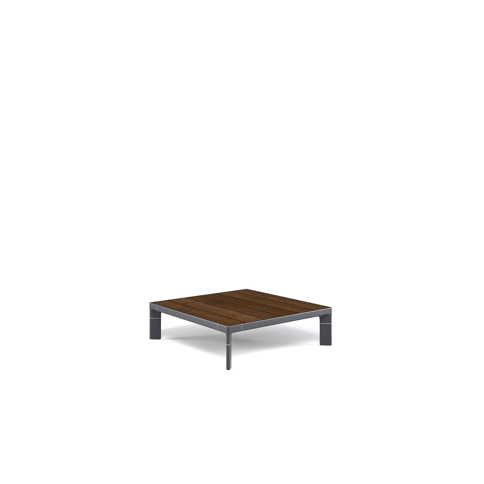 Modern Square Outdoor Coffee Table | Weather-Resistant Aluminium and Bamboo Table | EMU Tami