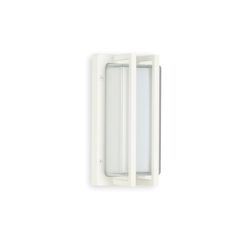 Moretti Luce Ice Cubic Rectangular Wall Lamp in White | Luxury Outdoor Wall Lamp | Metal Exterior Wall Lamp | High-End Outdoor Lighting | Made in Italy