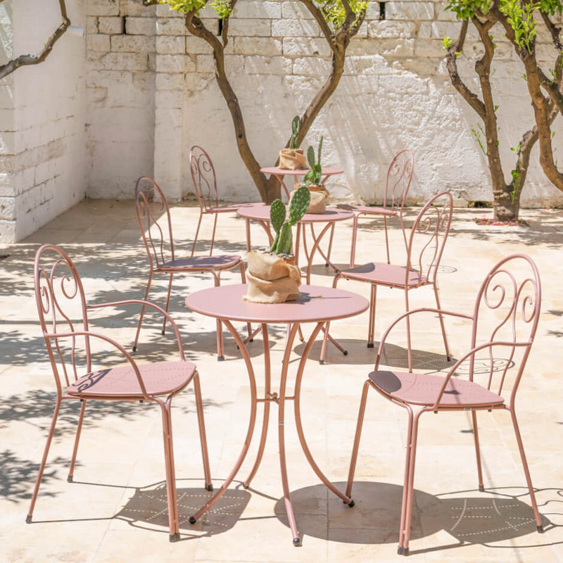 Outdoor Bistro Set with Pigalle Folding Dining Table and Chairs | Luxury Italian Garden Furniture | Elegant Patio Dining Set | Classic Metal Outdoor Table and Chairs | EMU Pigalle