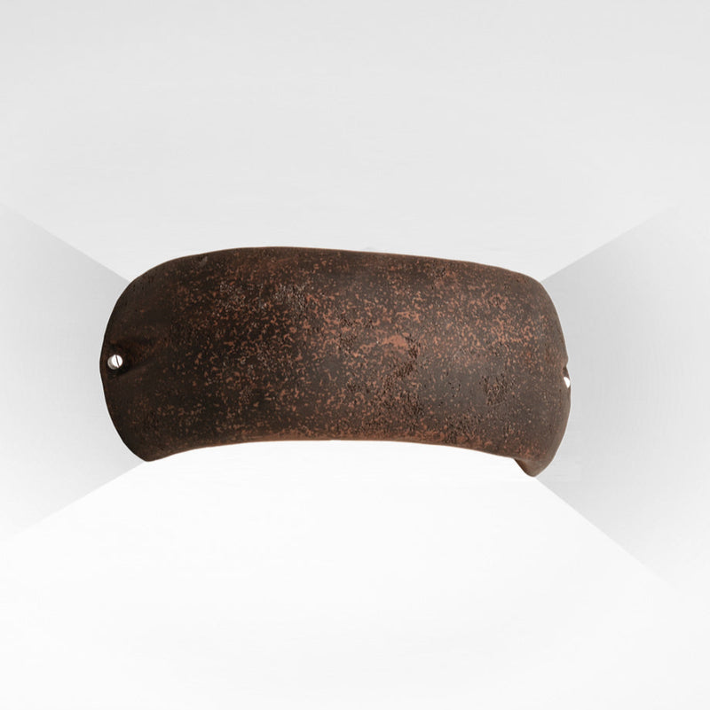 Outdoor Clay Wall Light | modern Italian garden wall sconce | small medium | white orange brown | Toscot Castelverde