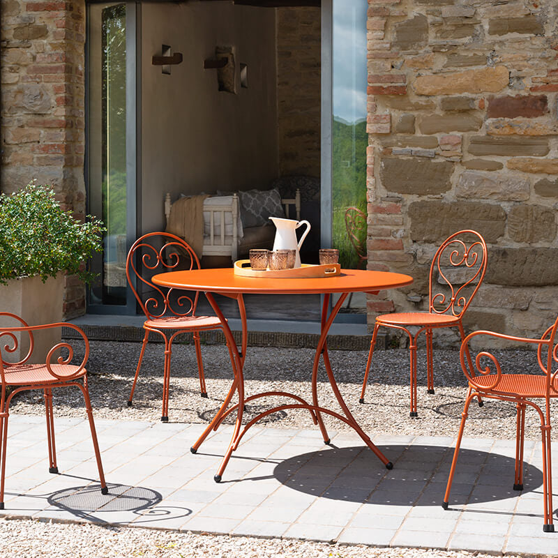 Luxury Circular Folding Dining Table for 5 | Outdoor Metal Dining Table | High-End Garden Furniture | Foldable Round Patio Table | EMU Pigalle