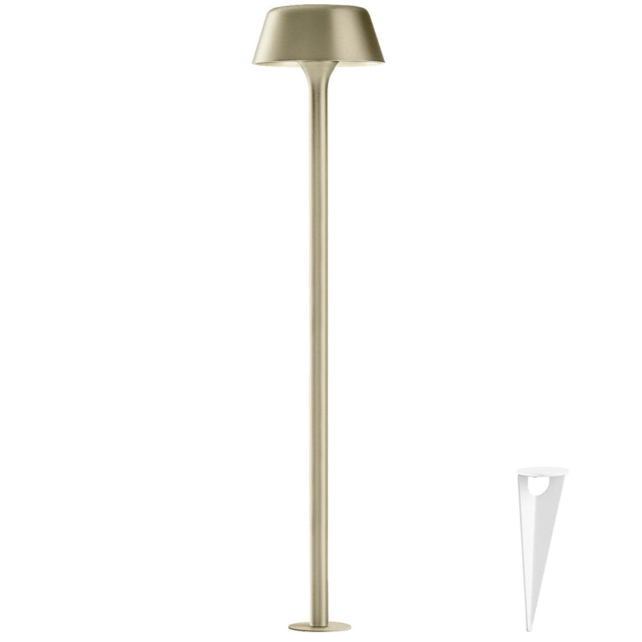 Outdoor LED Battery Floor Lamp in Champagne Finish | Minimal Garden Light | Panzeri Firefly in the Sky