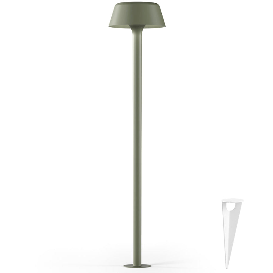 Outdoor LED Battery Floor Lamp in Olive Green Finish | Minimal Garden Light | Panzeri Firefly in the Sky