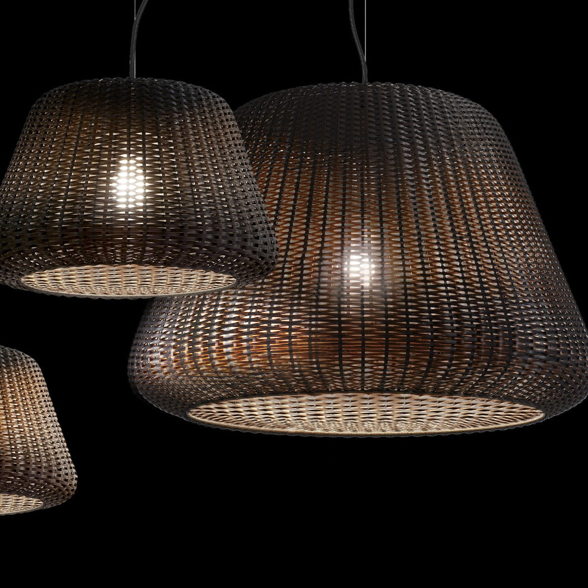 Rattan Pendant Lights in Small Medium Large | E27 LED Outdoor Collection | Panzeri RALPH