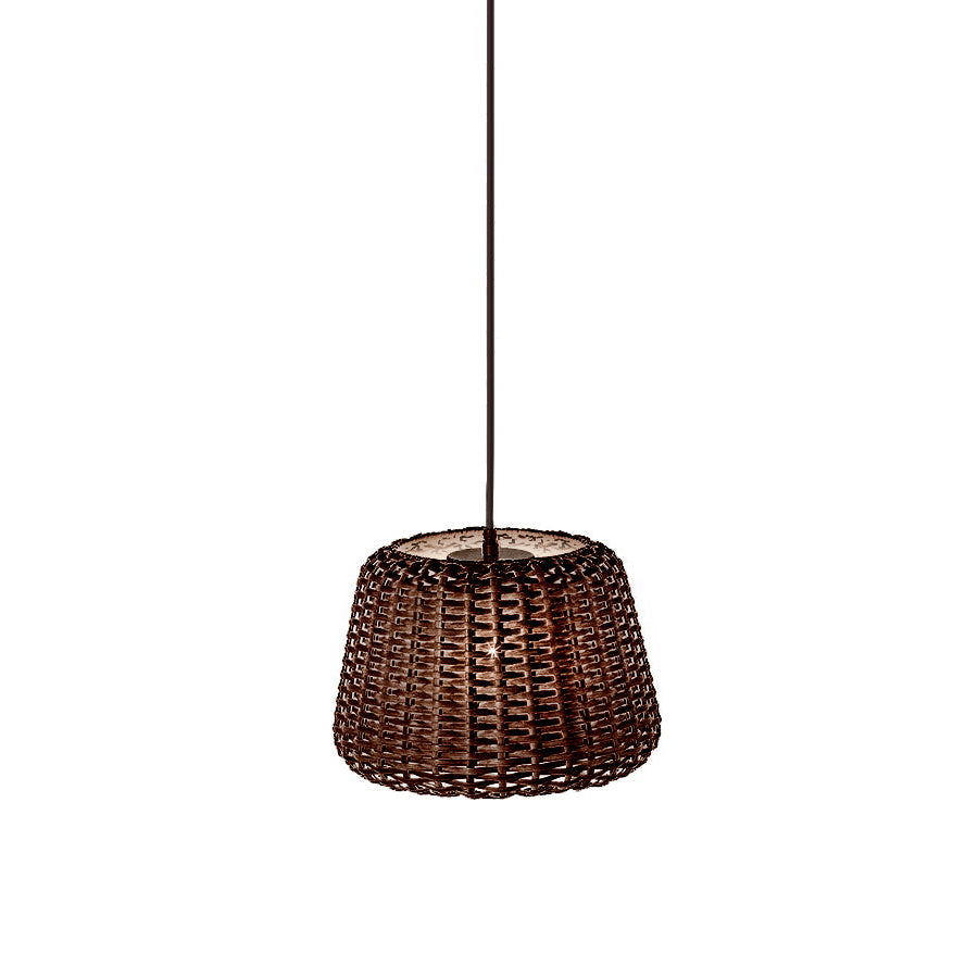 Outdoor Rattan Pendant Light Small Size | E27 LED IP65 | Handwoven Weatherproof Shade | Panzeri RALPH