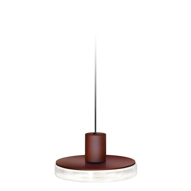 Outdoor Pendant Light in Corten Finish | Aluminium and Glass Minimal Design | Panzeri VENEXIA