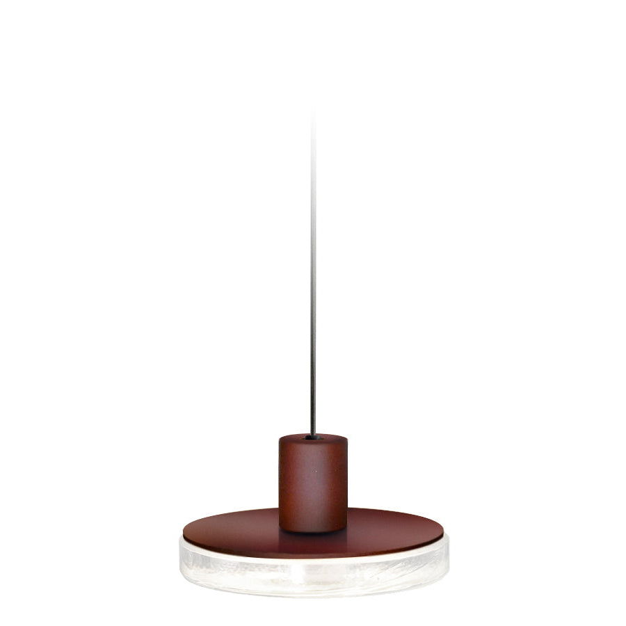 Outdoor Pendant Light in Corten Finish | Aluminium and Glass Minimal Design | Panzeri VENEXIA