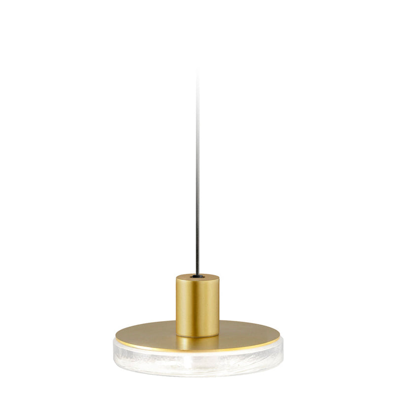 Outdoor Pendant Light in Matt Brass Finish | Aluminium and Glass Minimal Design | Panzeri VENEXIA