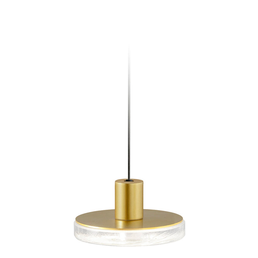Outdoor Pendant Light in Matt Brass Finish | Aluminium and Glass Minimal Design | Panzeri VENEXIA