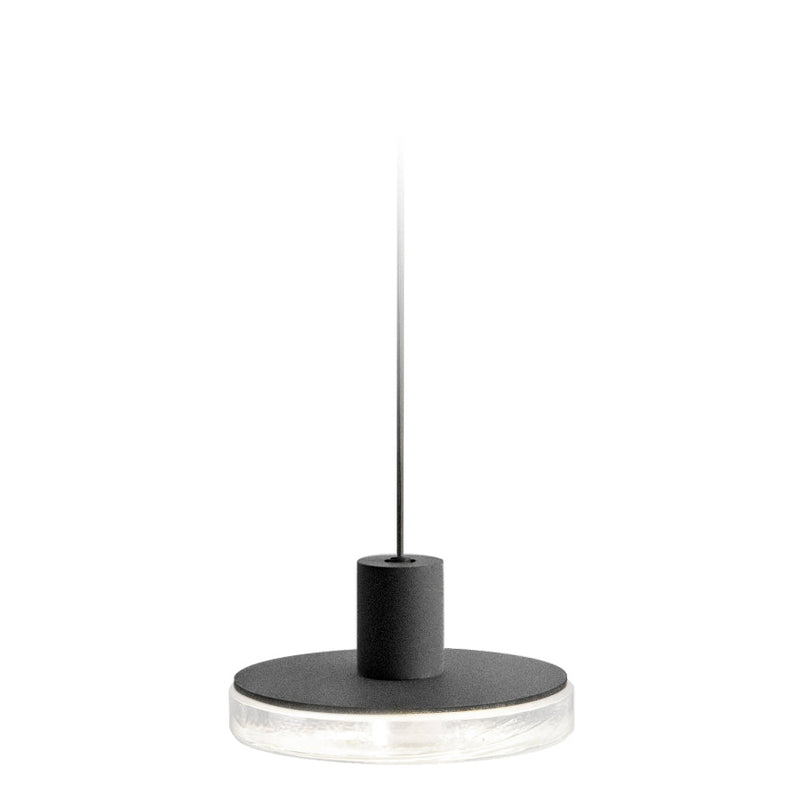 Outdoor Pendant Light in Micaceous Grey Finish | Aluminium and Glass Minimal Design | Panzeri VENEXIA