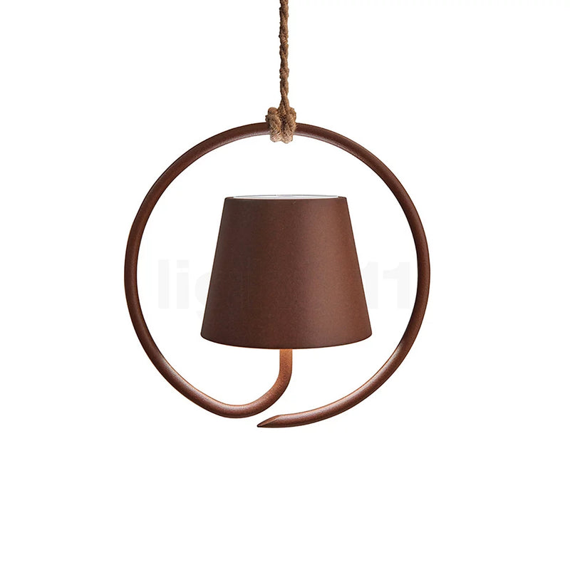 Rechargeable Modern Garden Pendant Light | high end battery operated wireless ceiling pendant | black white brown | Zafferano Poldina