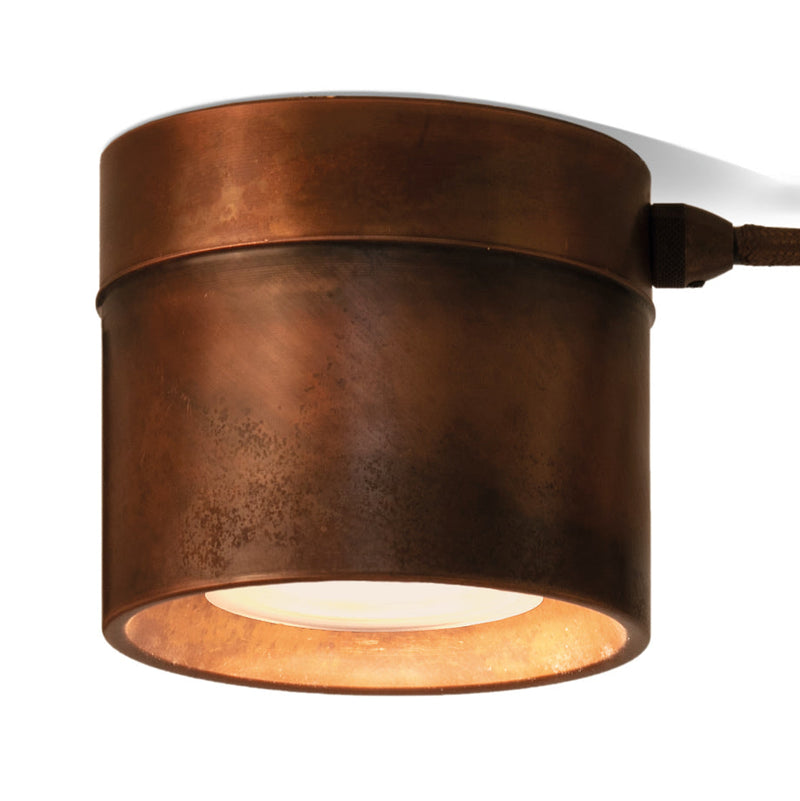 Rustic Copper Ceiling Light | minimalist cylindrical metal ceiling fixture | weather-resistant lighting | Toscot Chapeau