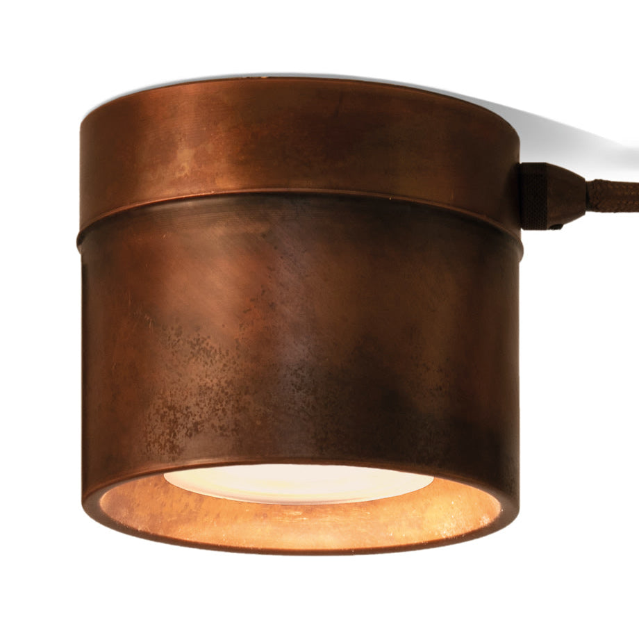 Rustic Copper Ceiling Light | minimalist cylindrical metal ceiling fixture | weather-resistant lighting | Toscot Chapeau
