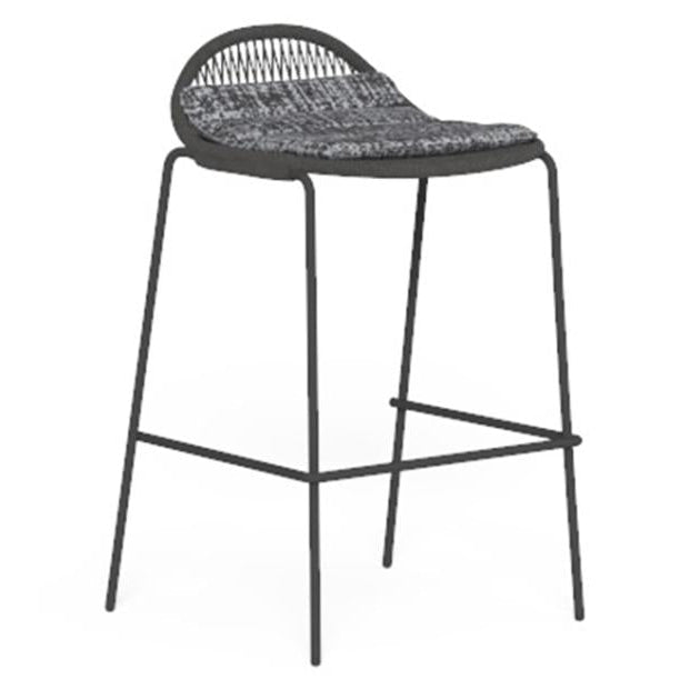Woven Rope Garden Bar Stool | Talenti Panama | Graphite Outdoor Bar Stool | Luxury Garden Seating with Rope Design