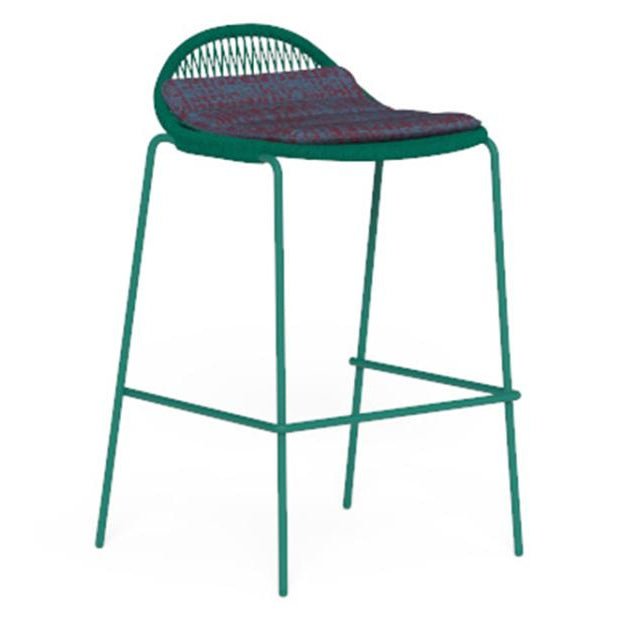 Woven Rope Garden Bar Stool | Talenti Panama | Green Outdoor Bar Stool | Modern Rope Furniture for Outdoor Bars