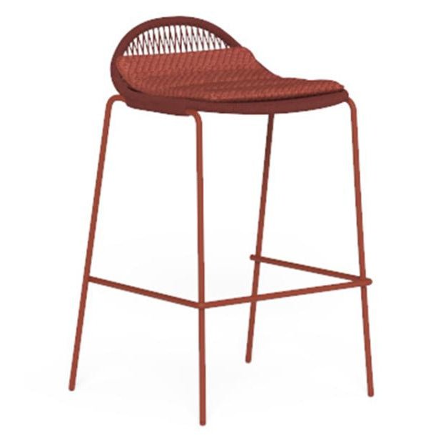 Woven Rope Garden Bar Stool | Talenti Panama | Red Outdoor Bar Stool | Contemporary Patio Seating for Sale