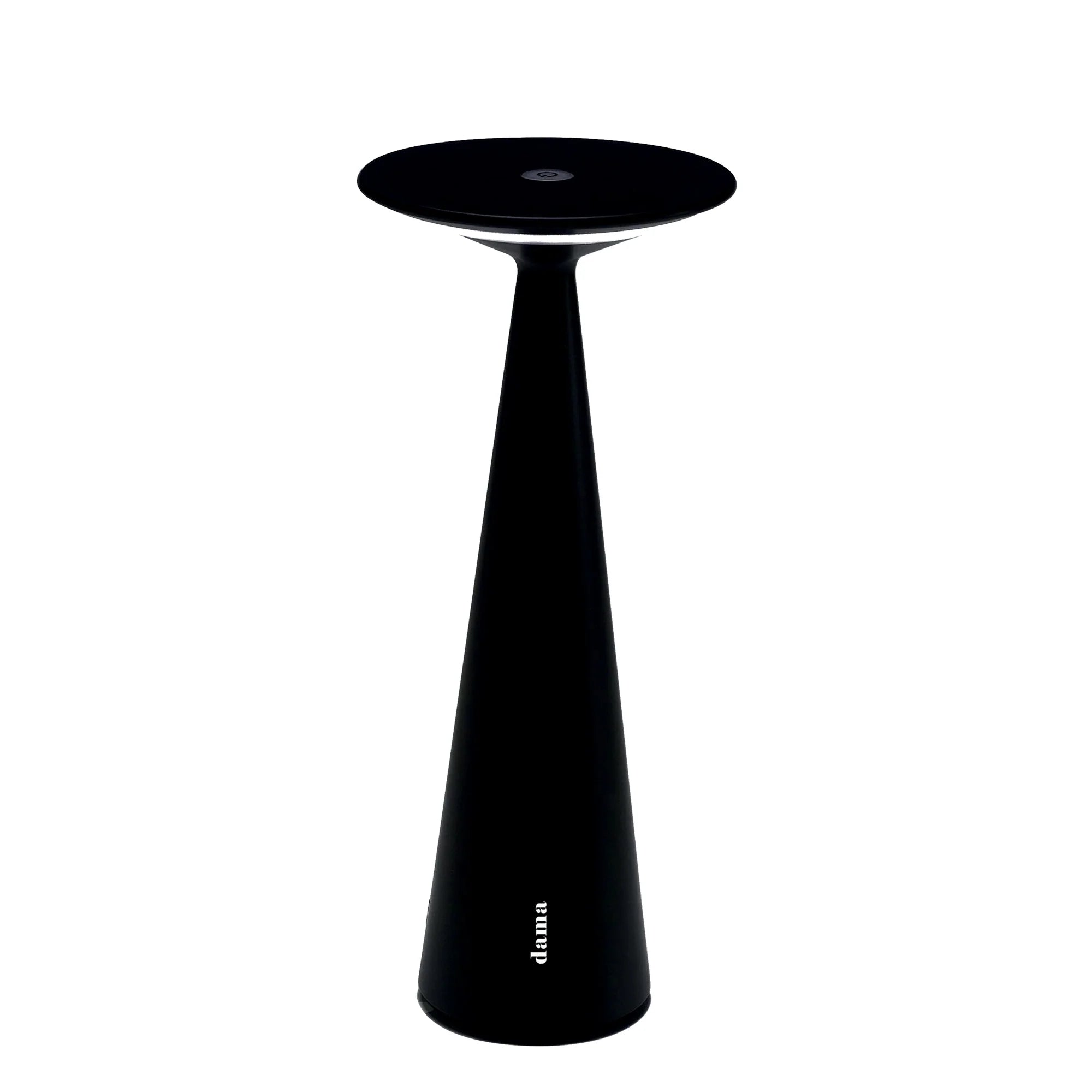 Minimalist Rechargeable Table Lamp | Zafferano Dama | USB Charging | Black Aluminium Light