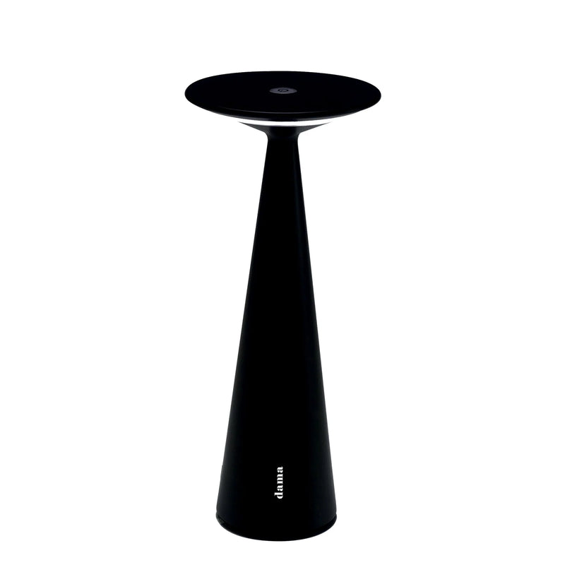 Minimalist Rechargeable Table Lamp | Zafferano Dama | USB Charging | Black Aluminium Light