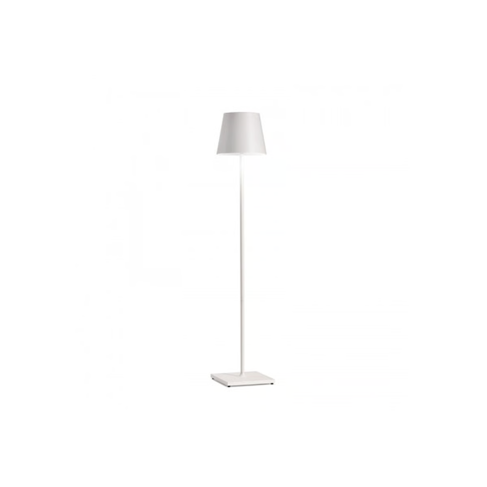 Cordless Outdoor Floor Lamp White | IP54 Rechargeable Garden Light | Zafferano Poldina