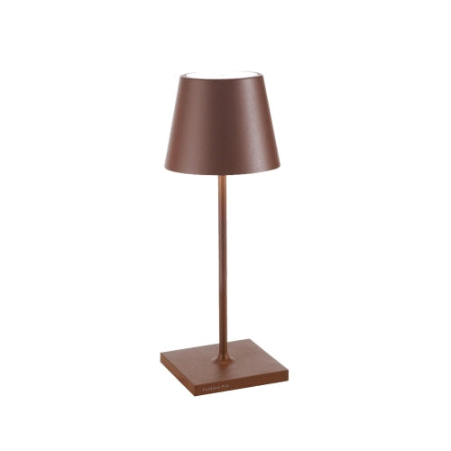 Small Modern Garden Table Light | Zafferano Poldina Pro Mini | corten aluminium finish