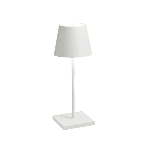 Small Modern Garden Table Light | Zafferano Poldina Pro Mini | white aluminium finish