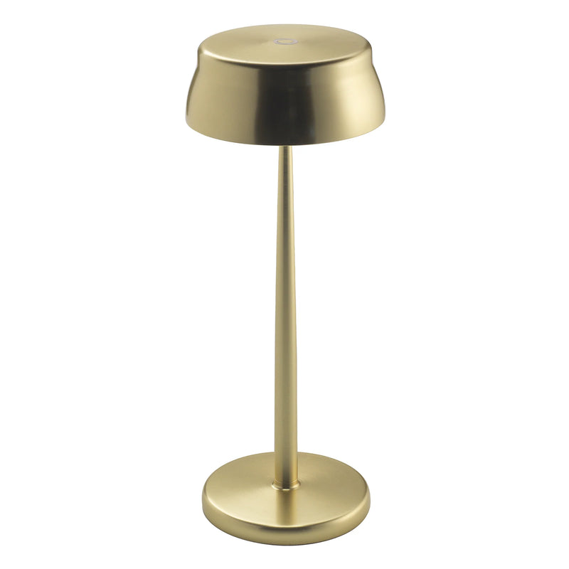 Wireless Metal Modern Table Lamp | luxury exterior cordless battery operated table light | gold | Zafferano Sister