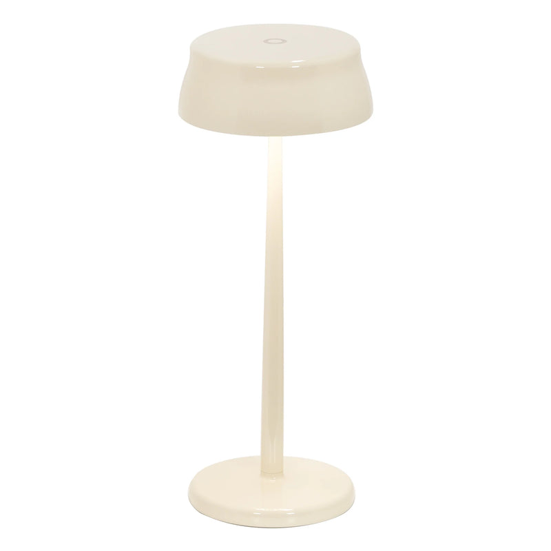 Wireless Metal Modern Table Lamp | luxury exterior cordless battery operated table light | ivory | Zafferano Sister