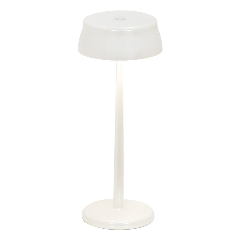Wireless Metal Modern Table Lamp | luxury exterior cordless battery operated table light | white | Zafferano Sister