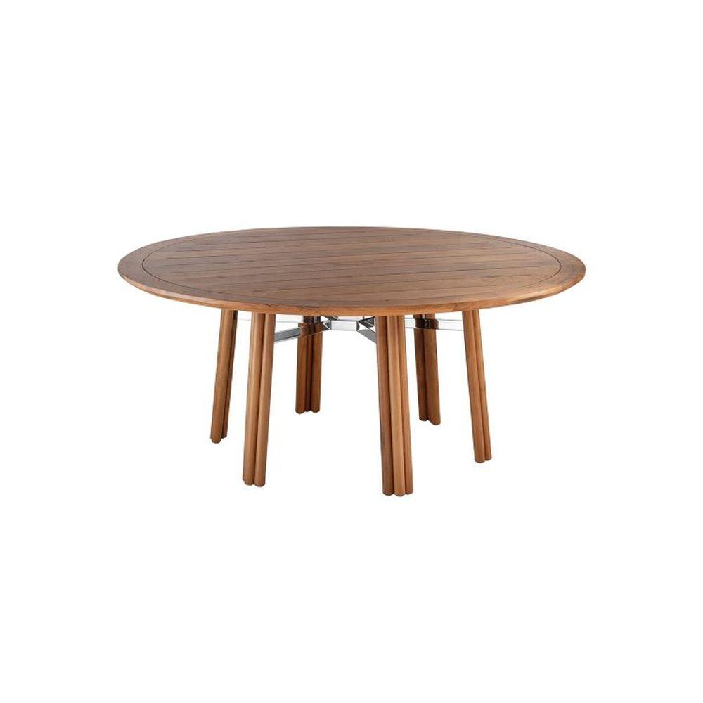 Simplistic Round Garden Dining Table | high end Italian exterior circular dining table | white black | glossy matt