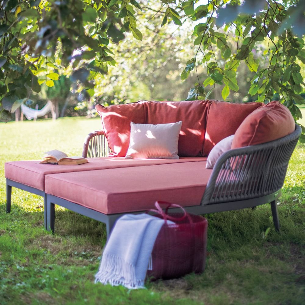 Outdoor Woven Rope Double Daybed With Custom Fabric Cushions | Atmosphera Dream 2.0 Double Sun Lounger PF.OUT.DR20.DO