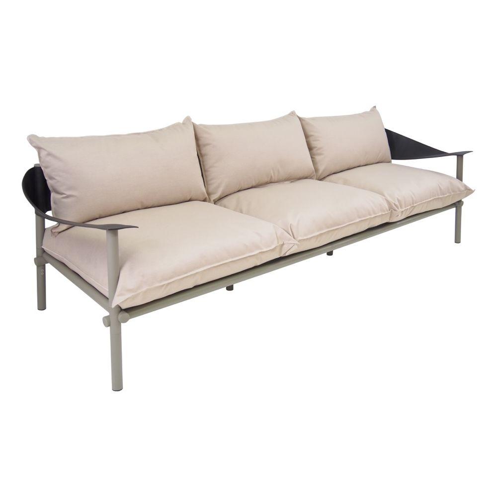 Cushioned Modern Aluminium Garden Sofa | high end metal patio cushioned sofa | white black grey beige