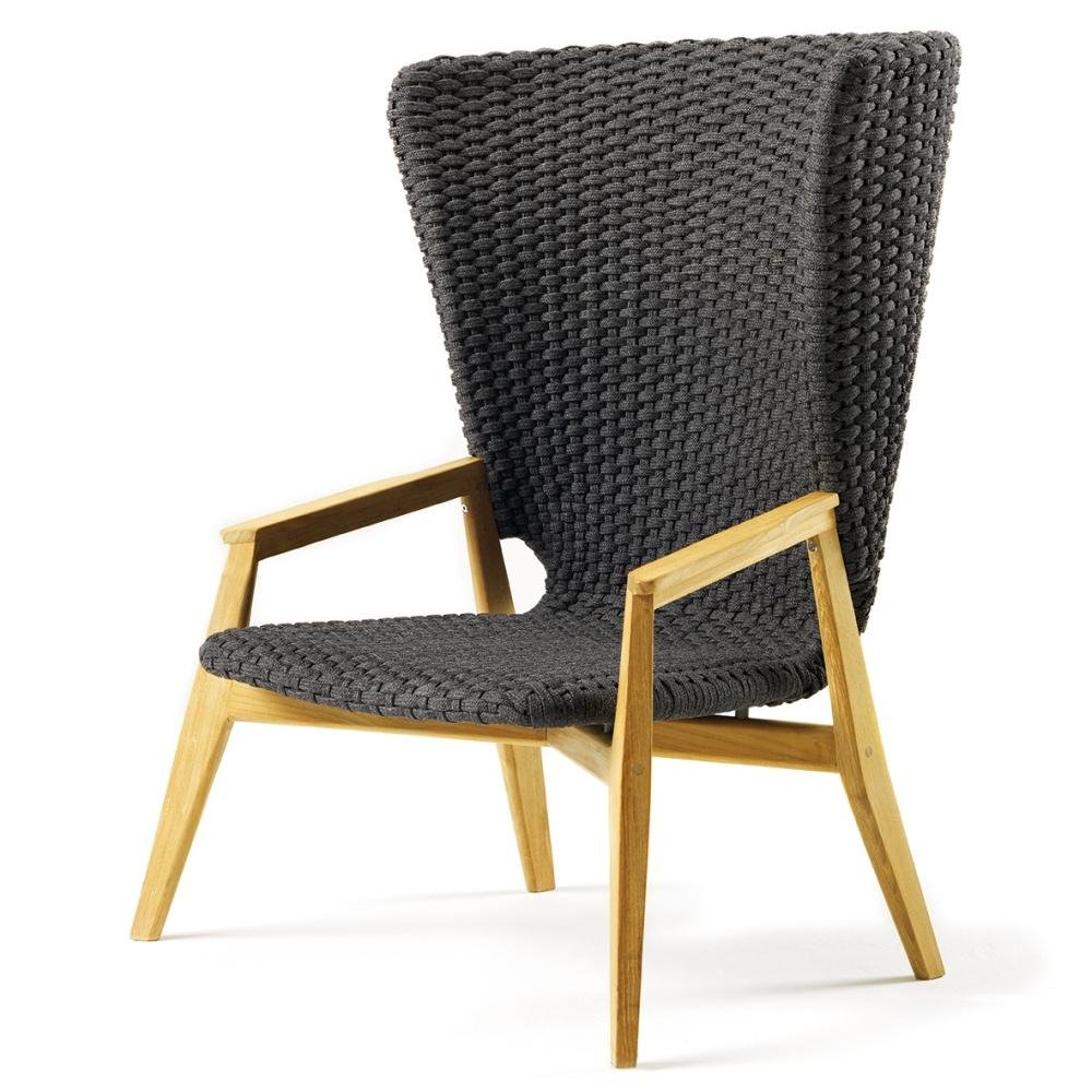 Unique High Back Outdoor Armchair | Luxury Outdoor Furniture | High End Outdoor Teak Furniture | Luxury Outdoor Woven Seating | Designed and Made in Italy