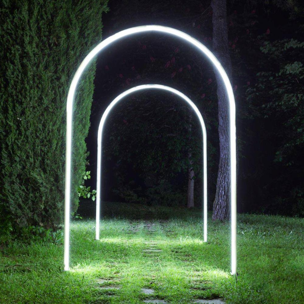 Large Arch Event Entrance Lights | modern archway LED exterior floor lights | wedding | red carpet | evening event lighting