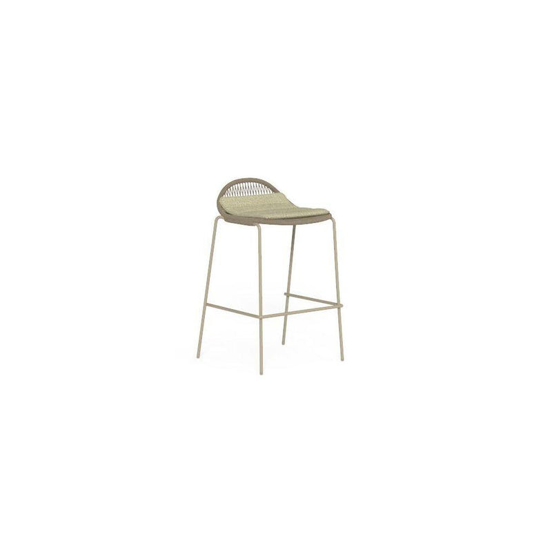 Woven Rope Garden Bar Stool | Contemporary Outdoor Colourful Rope Furniture | Exterior bar Stool For Sale UK | Beige Grey Green Red Yellow