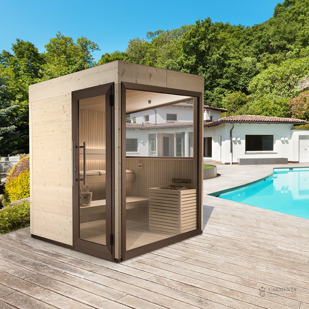 Best Home Sauna UK | 3 Person Luxury Outdoor Sauna | Wooden Finnish Sauna | Carmenta THE ONE