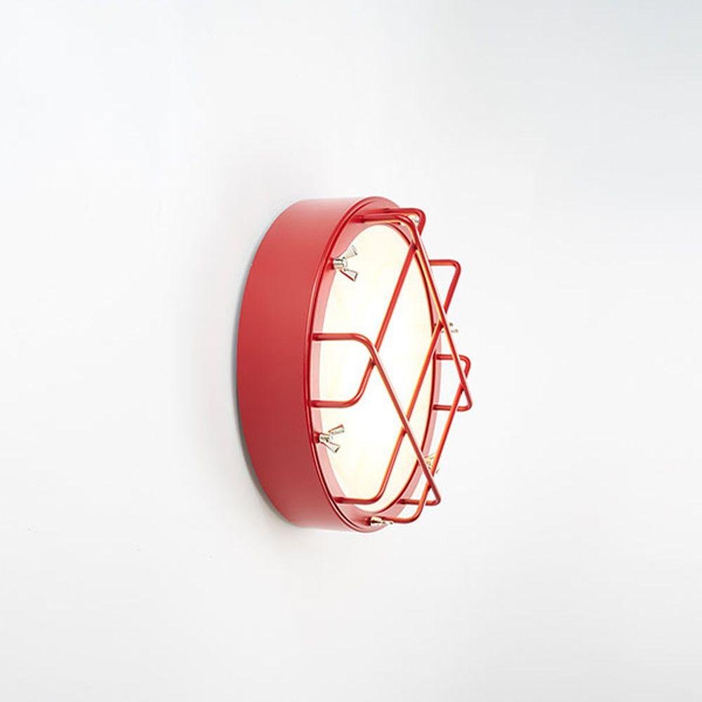 Contemporary Industrial Style Grid Wall Light | luxury Italian exterior wall sconce | metal acrylic | black white red rust